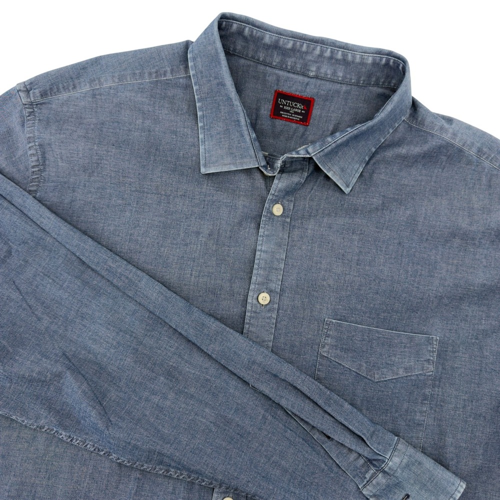 UNTUCKit Mens‎ Blue Long Sleeve Button Down Shirt 3XL Tall